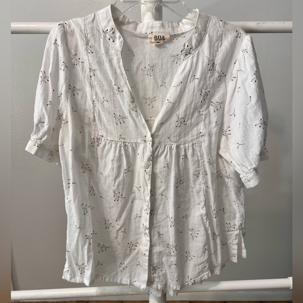 ana white Peplum peasant bohemian blouse